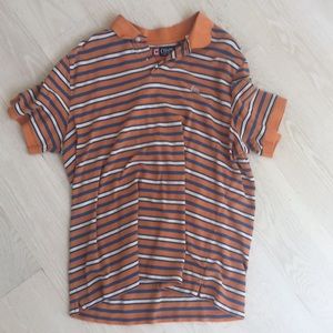 Chaps POLO Orange colorway with white+blue stripes